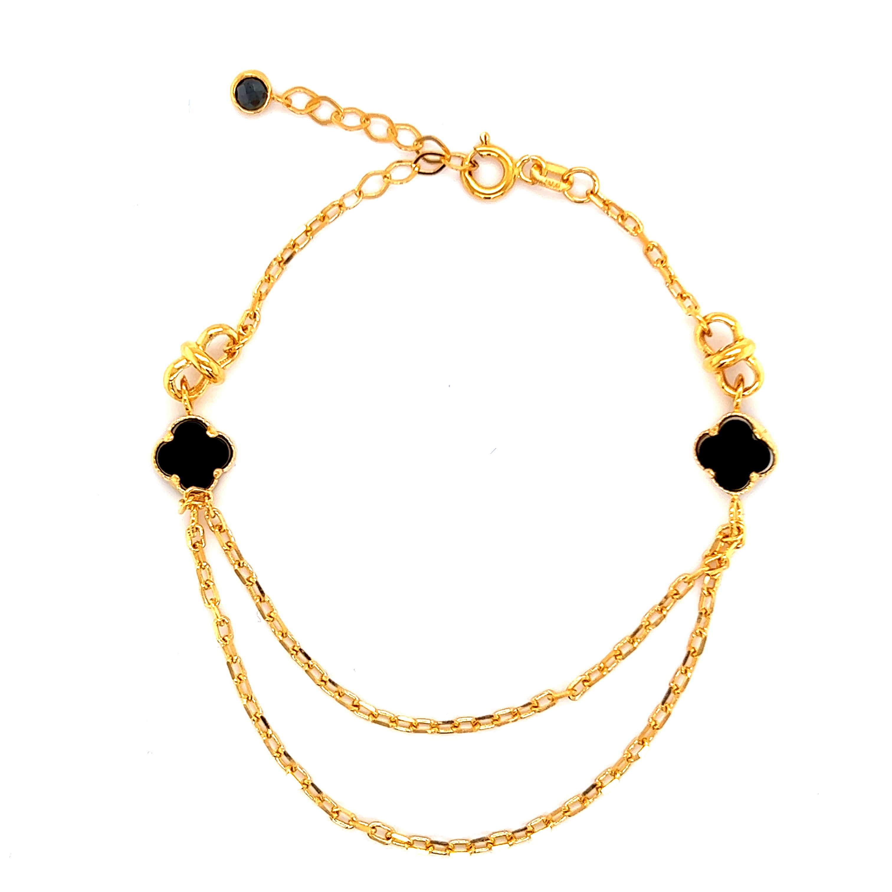 Magnificent Black Clover 21k Gold Bracelet – Andaaz Jewelers
