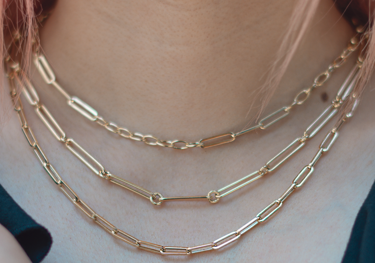 Gold Paper Clip Chain Necklace KCL 34 – Kaashusa