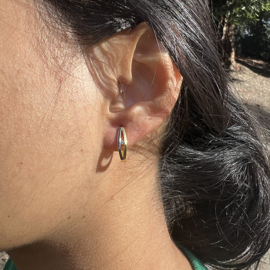 22K Geometrical Gold Earring