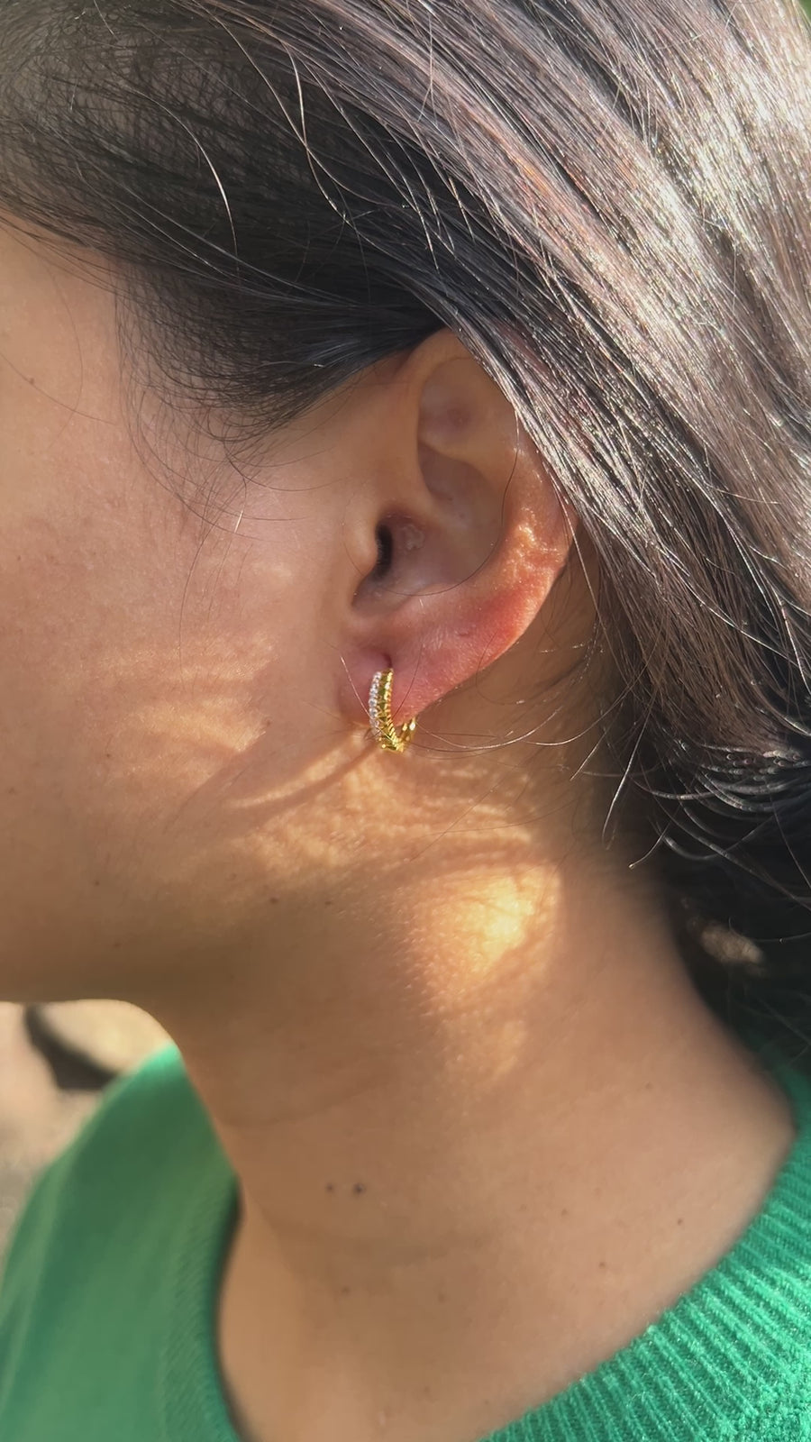 22K Gold 2 Layer Earring