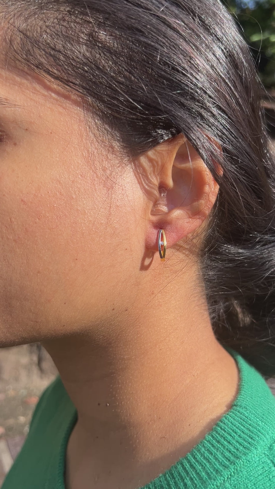 22K Geometrical Gold Earring